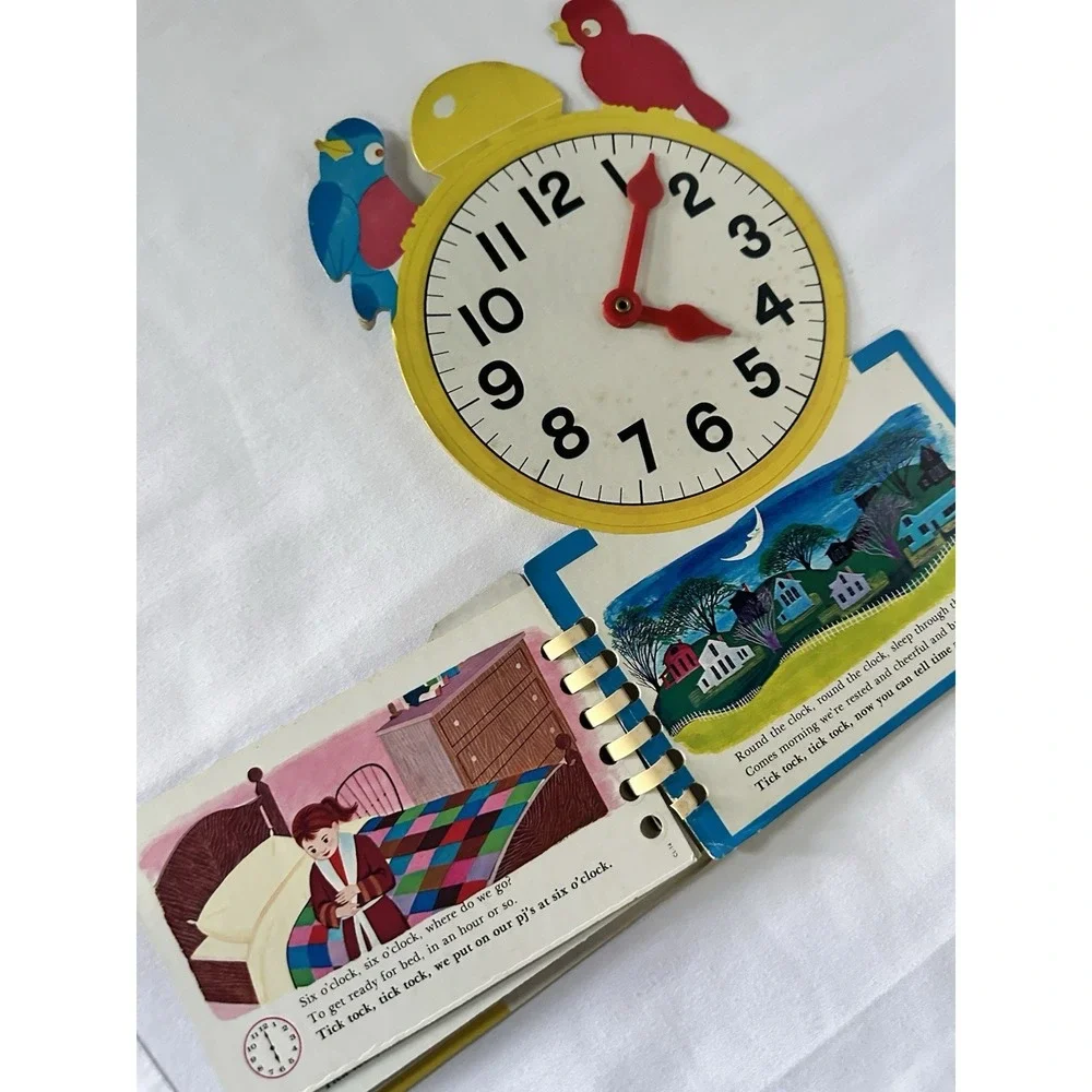 Vintage The Clock Book A Golden Play And Learn Interactive Book Birds 1980